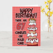 ハッピーバースデー- 67歳 カード (黄色い花)