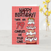 ハッピーバースデー- 79歳 カード (黄色い花)