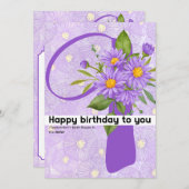 ハッピーバースデー:9月誕生フラワーアスト シーズンカード (正面/裏面)