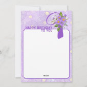 ハッピーバースデー:9月誕生フラワーアスト シーズンカード (裏面)