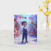 "ハッピーバースデー" Aiグリーティングカード カード (黄色い花)