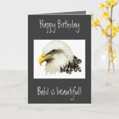 ハッピーバースデー- Bald is Beautiful! カード (黄色い花)