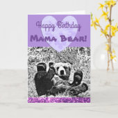 ハッピーバースデー"Bearママ"、愛ベビーくま カード (黄色い花)