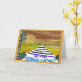 ハッピーバースデー/Bon Voyage 空白の Note Greeting Card カード (黄色い花)