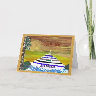 ハッピーバースデー/Bon Voyage 空白の Note Greeting Card カード
