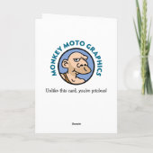 ハッピーバースデー: Cartoon Monkey カード (裏面)