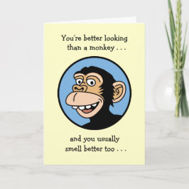 ハッピーバースデー: Cartoon Monkey カード