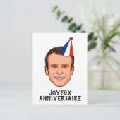 ハッピーバースデー Emmanuel Macron 誕生日 ポストカード (スタンド正面)