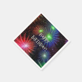 ハッピーバースデー、Fireworksお祝い スタンダードカクテルナプキン (角)