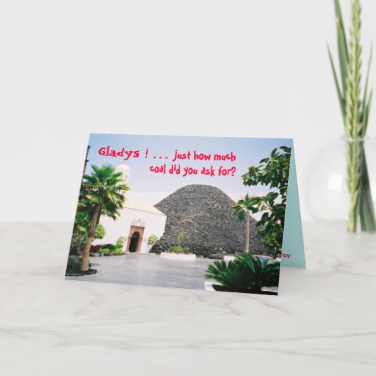 ハッピーバースデー- Gladysか石炭 カード (正面)