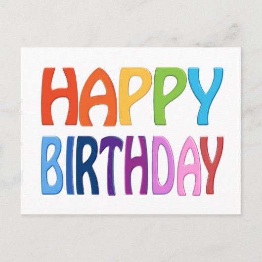 ハッピーバースデー- Happy カラフル Greeting ポストカード (正面)