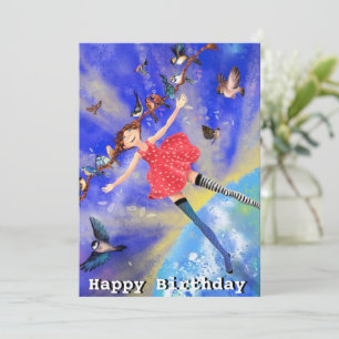 ハッピーバースデー- Happy Girl with Birds