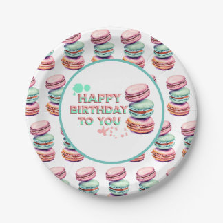 ハッピーバースデー | Macaron ペーパープレート
