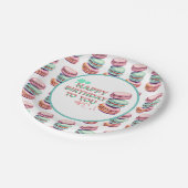 ハッピーバースデー | Macaron ペーパープレート (アングル)