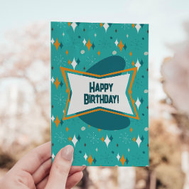ハッピーバースデー、MCM原子スターバストティール(緑がかった色) シーズンカード