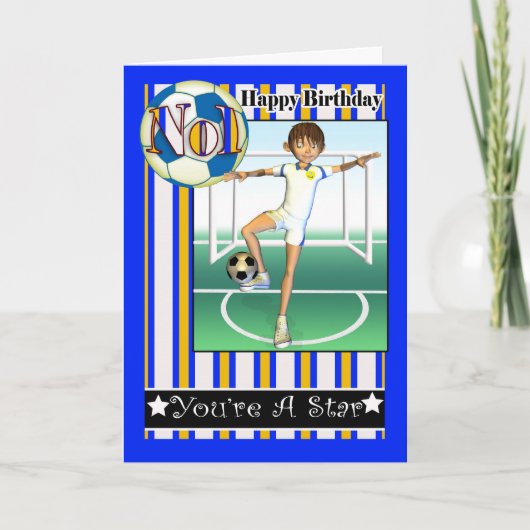 ハッピーバースデー、No1サッカー、サッカー カード (正面)