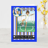 ハッピーバースデー、No1サッカー、サッカー カード (黄色い花)