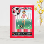 ハッピーバースデー、No1サッカー、サッカー カード (黄色い花)