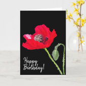 "ハッピーバースデー" Poppyカード カード (黄色い花)