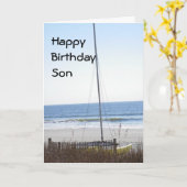 ハッピーバースデー***SON*** 楽しむ! カード (黄色い花)