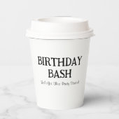 ハッピーバースデー |Sweet sixteen名(白黒) 紙コップ (裏面)