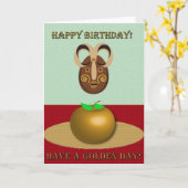 ハッピーバースデー- Tiki カード (黄色い花)