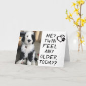 ハッピーバースデー***TWIN***の古感じいバージョン カード (黄色い花)