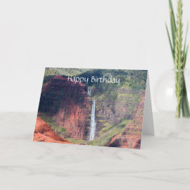 ハッピーバースデー、Waipooの滝、Waimea渓谷、カウアイ島 カード