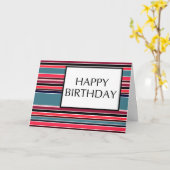 ハッピーバースデー(wineStripes) カード (黄色い花)