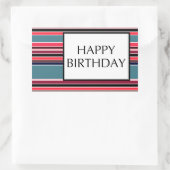 ハッピーバースデー(wineStripes) 長方形シール (バッグ)