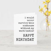 ハッピーバースデー、Work Bestie、Co-worker Bday Card カード (黄色い花)