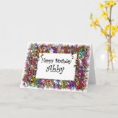 ハッピーバースデーAbby カード (黄色い花)