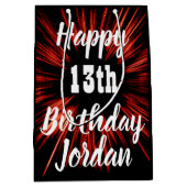 ハッピーバースデーANY年齢13 ミディアムペーパーバッグ (正面)