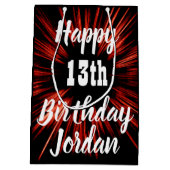 ハッピーバースデーANY年齢13 ミディアムペーパーバッグ (裏面)