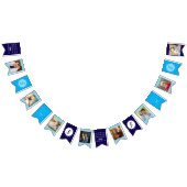 ハッピーバースデーAny Age Photo Blue White バンティングフラッグ (全)