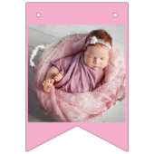 ハッピーバースデーAny Age Photo Pink Purple バンティングフラッグ (第2の旗)