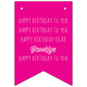 ハッピーバースデーAny Age Photo Pink Purple バンティングフラッグ (第1の旗)