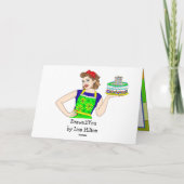 ハッピーバースデーArtレトロレディポップ・アートのー カード (裏面)