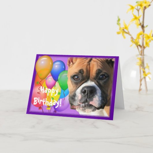 ハッピーバースデーBoxerグリーティングカード カード (黄色い花)