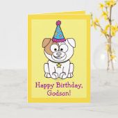 ハッピーバースデーBulldog:ゴッドソン カード (黄色い花)