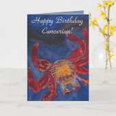 "ハッピーバースデーCancerian"の元の芸術のデザイン カード (黄色い花)