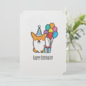ハッピーバースデーCorgiグリーティングカード サンキューカード (スタンド正面)