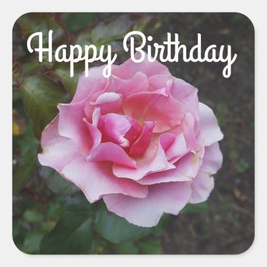 ハッピーバースデーDuetバラ#2シール スクエアシール (正面)