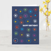 ハッピーバースデーFireworksグリーティングカード カード (黄色い花)