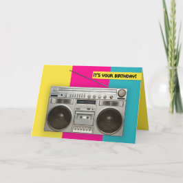 ハッピーバースデーfor anyoneレトロboomboxユーモア シーズンカード