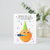 ハッピーバースデーfor anyone おもしろい orange シーズンポストカード (スタンド正面)