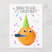 ハッピーバースデーfor anyone おもしろい orange シーズンポストカード (正面)
