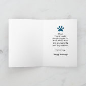 ハッピーバースデーfromドッグ – おもしろい犬パパ カード (内部)