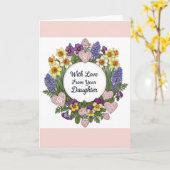 ハッピーバースデーfrom娘フローラリース カード (黄色い花)