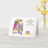 ハッピーバースデーFrom All Us, Catキャラクター カード (黄色い花)